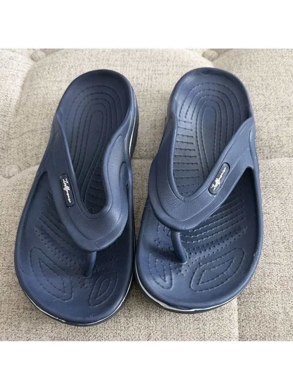 LUFFYMOMO navy Mens Arch Support Sport Toe-Post Flip Flop Thong sz 42 men’s NWOT
